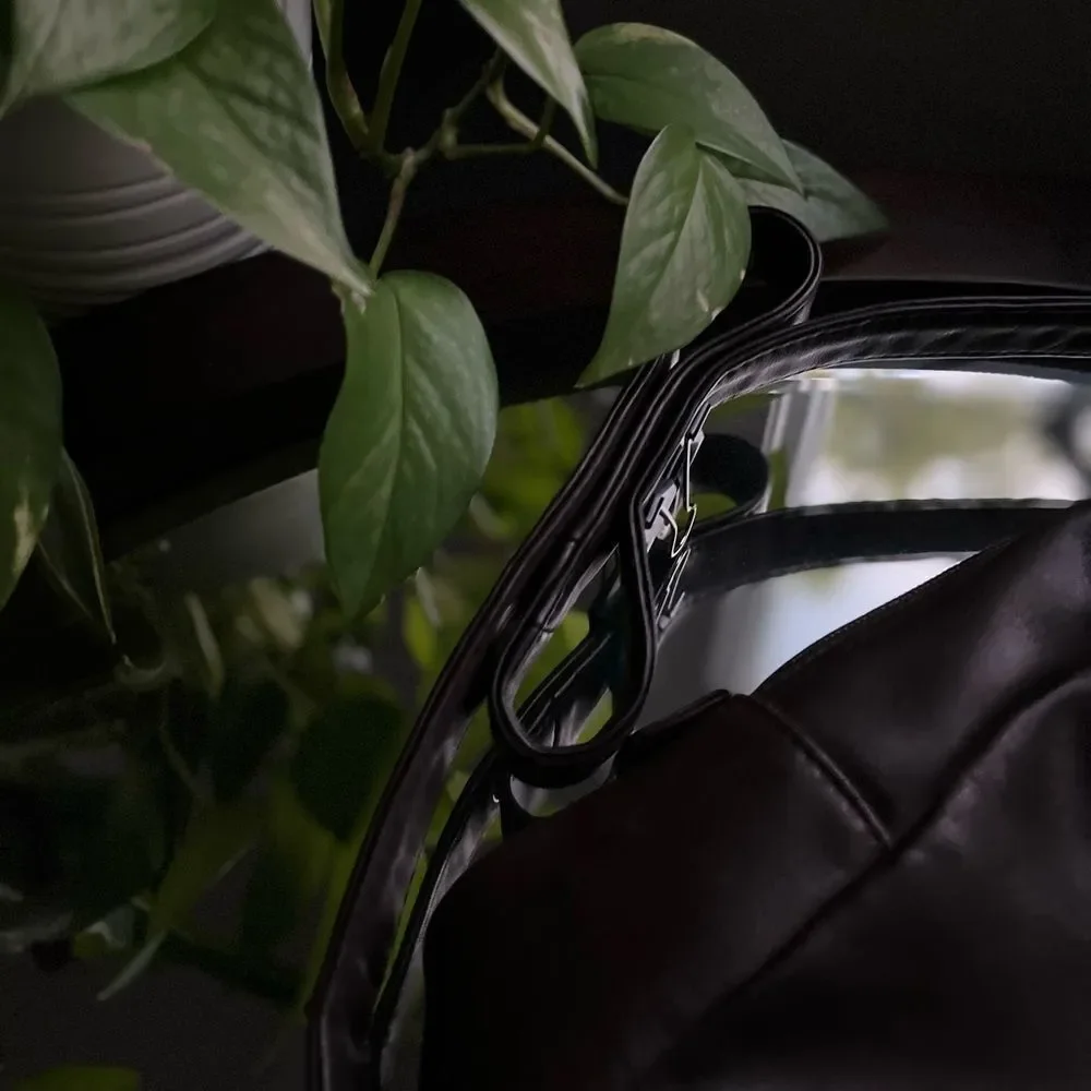 Tignanello Backpack Maroon Black Purse Bag Leather Pockets Red Small Adj…​ - Picture 6 of 11